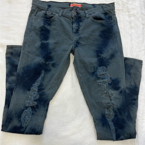 J BRAND Boutique Tie Dye Distressed Ripped Jeans Slash Berlin Jeans Denim 31 - Picture 5 of 10